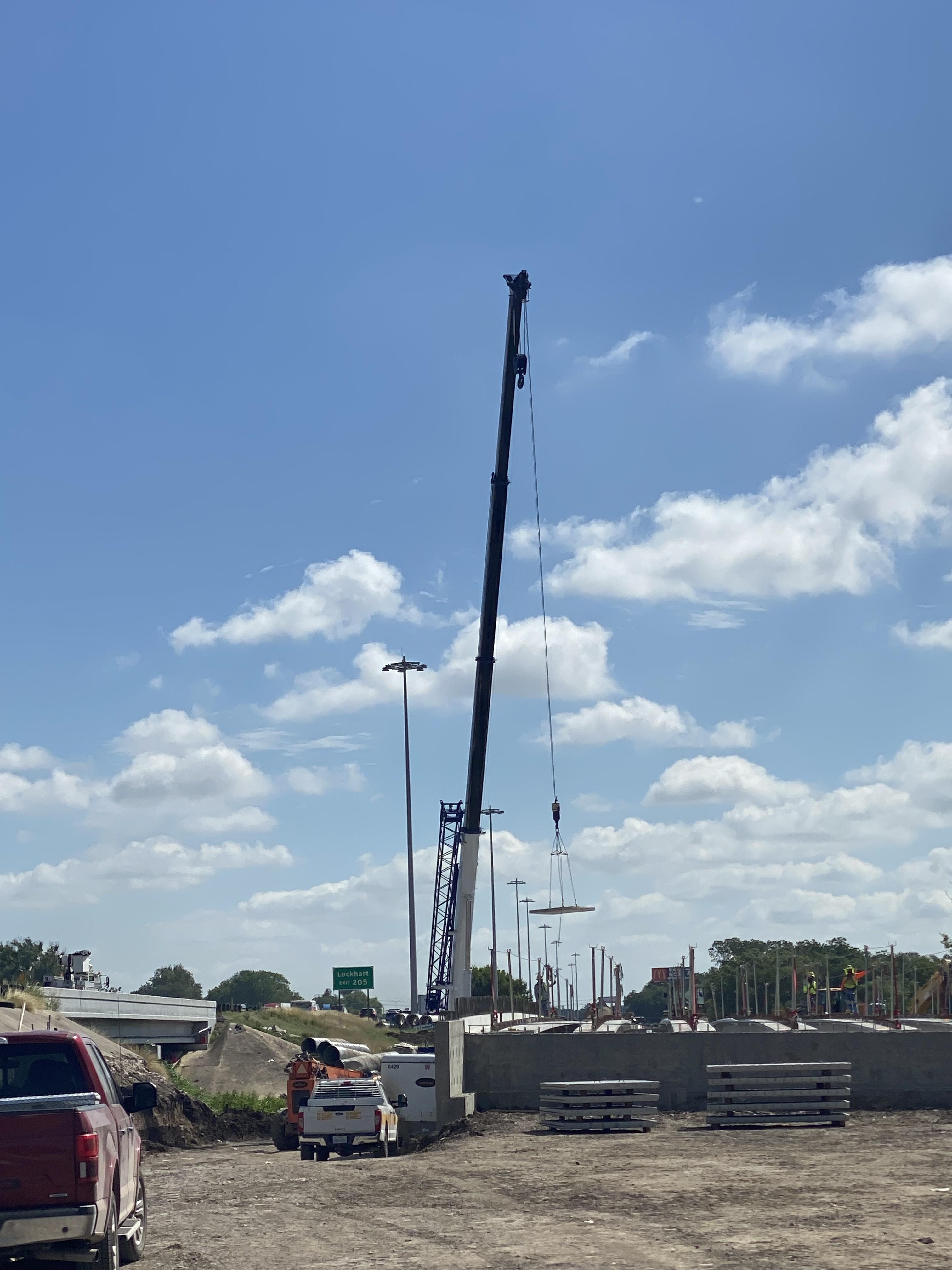 BRIDGE BUILDING: Work continues on northbound I-35 frontage road ...